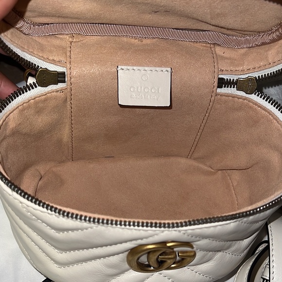 Gucci GG MARMONT MINI TOP HANDLE BAG Backpack BeigeLeather/Mini Backpack/Bag - Picture 7 of 15